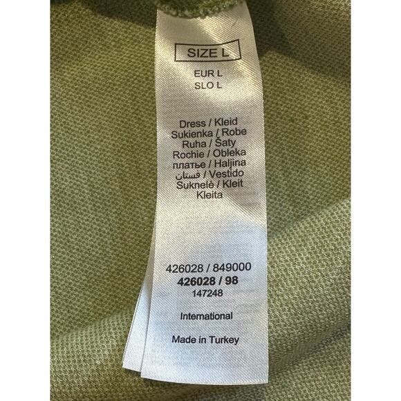 Orsay NWT Sz L Green Metallic Tweed Boucle Dress Pearl Neck & Cuff Royal Duchess - Picture 9 of 16